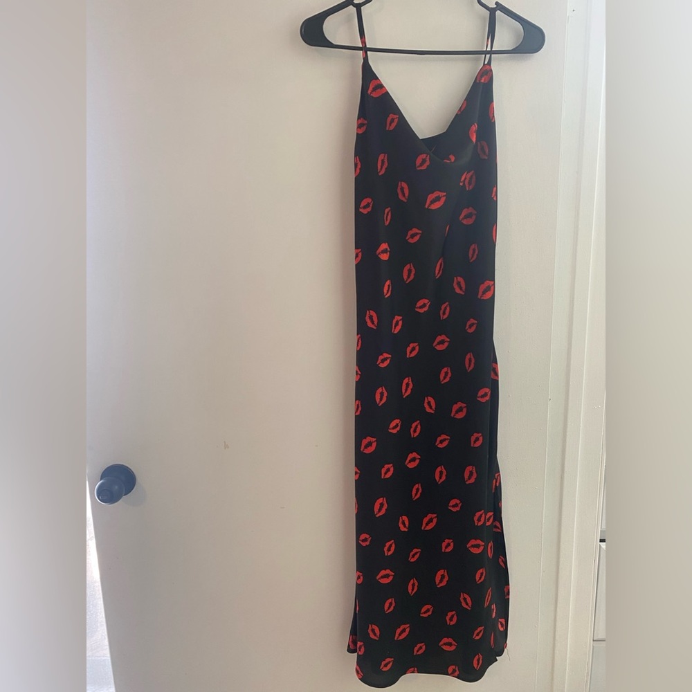 Inspired Hearts Blue Slip Dress Sleeveless Spaghetti Strap
